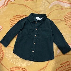 H&M Boys Dark Green Kids Button-Up Shirt